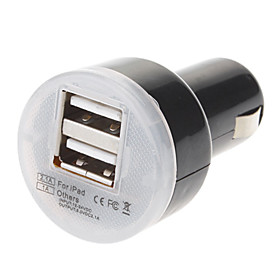 Portable Mini Dual USB Car Charger for iPhone/iPad and Others (5V 1A/2.1A)