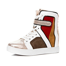 Faux Leather Wedge Heel Comfort Fashion Sneakers Casual Shoes(More Colors)