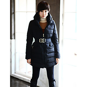 Women's Hoodie Down Coat With Belt