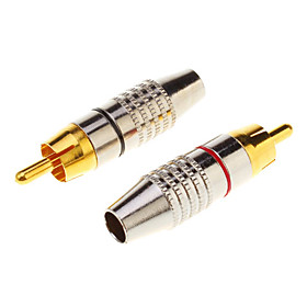1 Pair RCA Plug Audio Cable Male Connector Gold Adapter Within the screw, free welding 1 Pair RCA Plug Audio Cable Male Connector Gold Adapter Within the screw, free welding