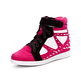 Faux Leather Wedge Heel Comfort Fashion Sneakers Casual Shoes(More Colors)