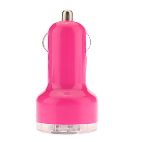 Uiniversal Dual USB Car Charger with USB to 8-Pin,30-Pin and Micro USB Cable (5V 1A/2.1A,23cm,Assorted Colors)