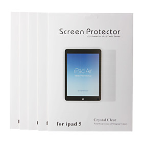 Five Pieces Packed Professional High Transparency LCD Screen Protector with Cleaning Cloth and Stylus for iPad Air