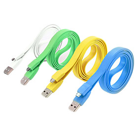 Colorful Flat USB Cable Noodles Data Sync Cord Charger Cables for HTC Samsung Motorola Nokia ZTE