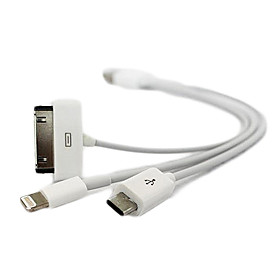 3 in 1 USB Charger Cable Apple 8 Pin Dock Connector Micro USB Cable f iPhone 4 5 Android Phones Samsung P1000