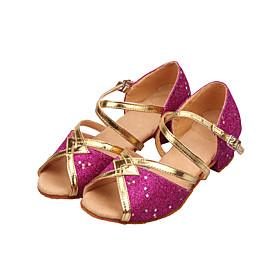Non Customizable Women's/Kids' Dance Shoes Latin/Ballroom Sparkling Glitter Low Heel Blue/Red/Silver/Gold/Fuchsia/Other Non Customizable Women's/Kids' Dance Shoes Latin/Ballroom Sparkling Glitter Low Heel Blue/Red/Silver/Gold/Fuchsia/Other