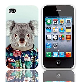 Lovely Koala Pattern Hard Case with 3-Pack Screen Protectors for iPhone 4/4S