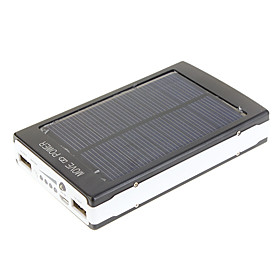12000mAh Portable Dual USB LED Solar External Battery with Adapter Set for iPhone/iPad and Others (5V 1A/2.1A)