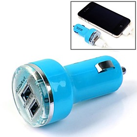 Tirol Mini Bullet Dual USB Car Charger 5V 3.1A Colorful 2 Ports Auto Charger for iPad Tablet Smart Phone