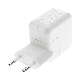 EU Type USB Power Adapter for iPad/iPhone (White)