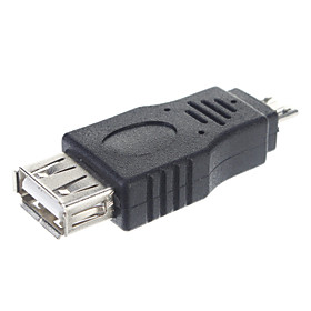 USB 2.0 A Female to Micro Male Adapter/OTG Connector Tablet/PC Connector (Black)