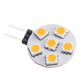 0.5w G4 Led Spotlight 6 Leds Smd 5050 Warm White 75-85lm 2800-3500k Dc 12v