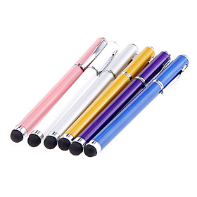2-in-one Clip on Ballpoint Designed Metal Touch Stylus Pen for iPad and Others (Assorted Colors)