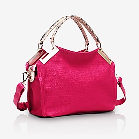 Seashell Crocodile Pattern Messenger Bag (Fuchsia)