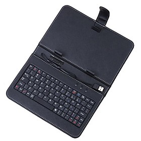 7 Inch Leather Case with Keyboard Stylus and USB Interface for Tablet PC