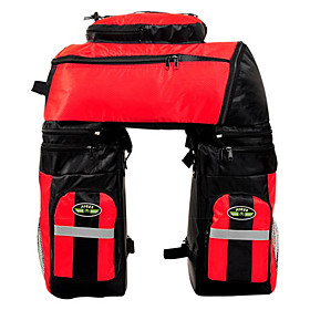Fjqxz Rear Pannier Bike Bag 70l Large Capacity Waterproof Red 600d Polyester Bike/bicycle Bag