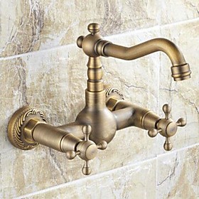Kitchen faucet - Traditional Antique Brass Bar / ­Prep Wall Mounted