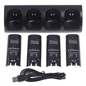 Blue Light Charger Dock Station 4X2800mAh Battery Packs for Nintendo Wii Remote Controller Blue Light Charger Dock Station 4X2800mAh Battery Packs for Nintendo Wii Remote Controller