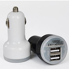 Dual USB Mini Bullet Car Charger for iPhone and Samsung (Assorted Color) (5V/2.1A/1A)