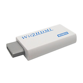 Portable Wii To Hdmi 720p / 1080p Converter With Hdmi Male To Male Cable - White