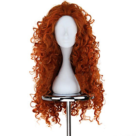 Cosplay Wigs Brave Mavis Orange Medium / Curly Anime Cosplay Wigs 75 Cm Heat Resistant Fiber Female