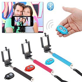 Extendable Self Handheld Monopod Wireless Bluetooth Remote Shutter Control for IOS Android Phones