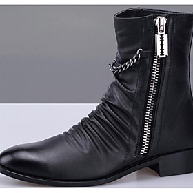 solid pointed toe low heel biker boots