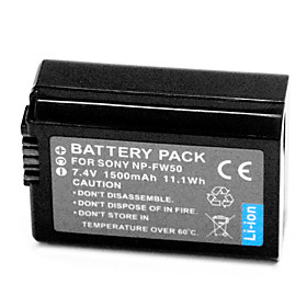 1500mAh Digital Camera Battery NP-FW50 for Sony NEX-3C NEX-5 Alpha A33 A35 A55 A37