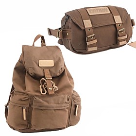 Canvas Backpack SLR DSLR Digital Camera Gadget Organizer BagCompact Camera Waist Bag Coffee