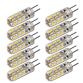 1.5W G4 LED Corn Lights T 24 SMD 3014 100-120 lm Warm White / Cool White Dimmable DC 12 V 10 pcs 1.5W G4 LED Corn Lights T 24 SMD 3014 100-120 lm Warm White / Cool White Dimmable DC 12 V 10 pcs