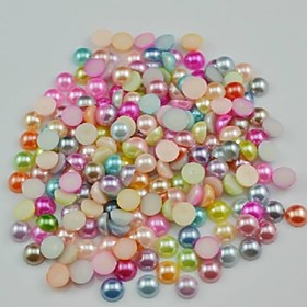 2000pcs Mixs Color Flatback Semicircle Pearl Gems 3mm Handmade Diy Craft Material/clothing Accessories