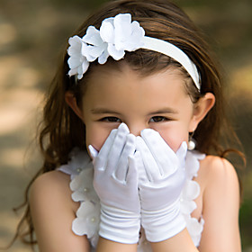 Wrist Length Fingertips Glove Satin Flower Girl Gloves Spring Summer Fall Winter Wrist Length Fingertips Glove Satin Flower Girl Gloves Spring Summer Fall Winter