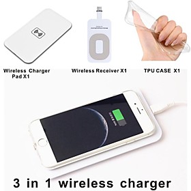 Qi Wireless-Ladegerat Pad Wireless-Empfanger-Adapter tpu weichen klarer Fall fur iphone 6 4.7 inch eingestellt