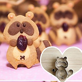 5 Pieces Cartoon Raccoon Shape Cookie Cutters Set, Stainless Steel
