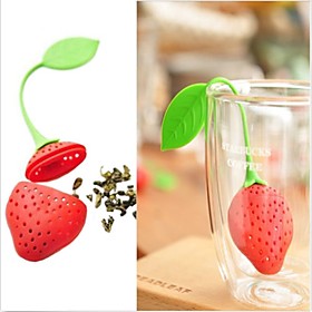New Silicon Strawberry Design Tea Leaf Strainer 1pc,kitchen Tool