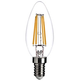 4W E14 LED Filament Bulbs C35 COB 400LM lm Warm White Dimmable / Decorative AC 220-240 V 4W E14 LED Filament Bulbs C35 COB 400LM lm Warm White Dimmable / Decorative AC 220-240 V