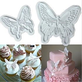 2pcs Butterfly Cake Cookies Cutter Plunger Sugarcraft Decorating Fondant Mold