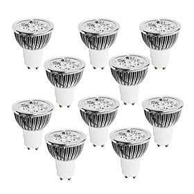 4W GU10 LED Spotlight 4 High Power LED 320 lm Warm White / Cool White / Natural White Dimmable AC 220-240 V 10 pcs 4W GU10 LED Spotlight 4 High Power LED 320 lm Warm White / Cool White / Natural White Dimmable AC 220-240 V 10 pcs