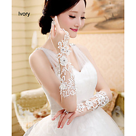 Wrist Length Fingerless Glove Tulle Bridal Gloves Spring Summer Fall Winter Rhinestone Wrist Length Fingerless Glove Tulle Bridal Gloves Spring Summer Fall Winter Rhinestone