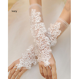 Wrist Length Fingerless Glove Net Bridal Gloves Spring Summer Fall Wrist Length Fingerless Glove Net Bridal Gloves Spring Summer Fall
