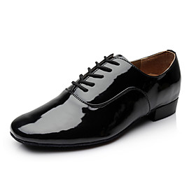 Non Customizable Men's Dance Shoes Modern Leatherette Chunky Heel Black/White Non Customizable Men's Dance Shoes Modern Leatherette Chunky Heel Black/White