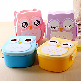 Cute Cartoon Owl Lunch Box Food Container Portable Bento Storage Box