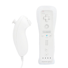 2-in-1 Motionplus Remote Controller And Nunchuk Case For Wii/wii U (white)