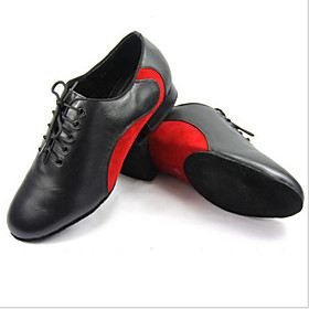 Customizable Men's Dance Shoes Leather Leather Modern Flats Chunky Heel Outdoor / Performance / Practice / Beginner / ProfessionalBlue / Customizable Men's Dance Shoes Leather Leather Modern Flats Chunky Heel Outdoor / Performance / Practice / Beginner / ProfessionalBlue /
