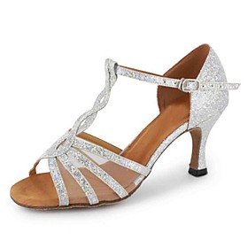 Customizable Women's Dance Shoes Leatherette Leatherette Latin Sandals Customized Heel Practice Beginner Professional Indoor Performance Customizable Women's Dance Shoes Leatherette Leatherette Latin Sandals Customized Heel Practice Beginner Professional Indoor Performance