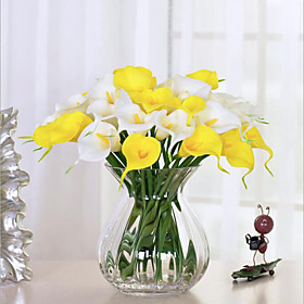 10pcs/lot Real Touch Lily Calla Artificial Flower Bouquets Home Wedding Decoration Bridal Decor