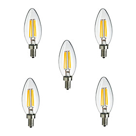 5pcs HRY E14 4W 400LM Warm/Cool White 360 Degree Edison Filament Light LED Candle Bulb(220V) 5pcs HRY E14 4W 400LM Warm/Cool White 360 Degree Edison Filament Light LED Candle Bulb(220V)