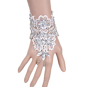 White Wrist Length Fingerless Glove Lace Bridal Gloves / Party/ Evening Gloves Ring Bracelet(1pc) White Wrist Length Fingerless Glove Lace Bridal Gloves / Party/ Evening Gloves Ring Bracelet(1pc)
