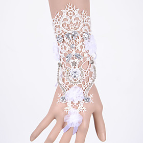 White Wrist Length Fingerless Glove Lace Bridal Gloves / Party/ Evening Gloves Ring Bracelet(1pc) White Wrist Length Fingerless Glove Lace Bridal Gloves / Party/ Evening Gloves Ring Bracelet(1pc)