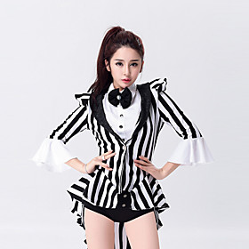 Jazz Leotards Outfits Women Performance Cotton / Polyester Bow(s) Stripe Magician Dance Costumes Black By Shall We